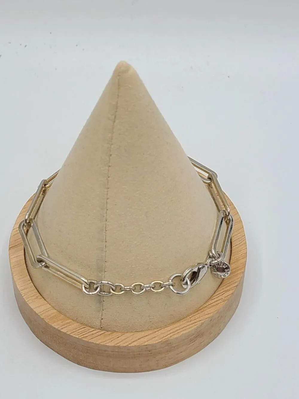 J Crew Silver Tone Paper Clip Bracelet fits a 7